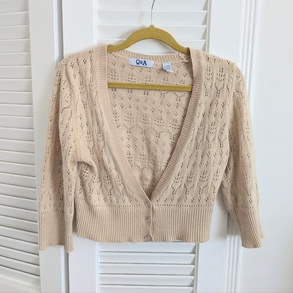 Y2K Cropped Knitted Cardigan - Picture 2 of 7